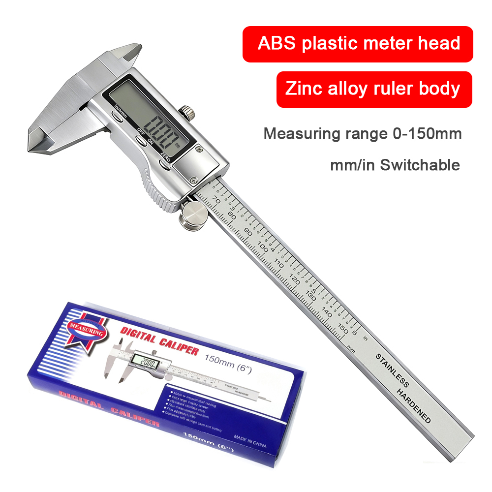 Digital Caliper 150Mm Stainless Steel - فرجار رقمي من سبيكة الزنك 0-150