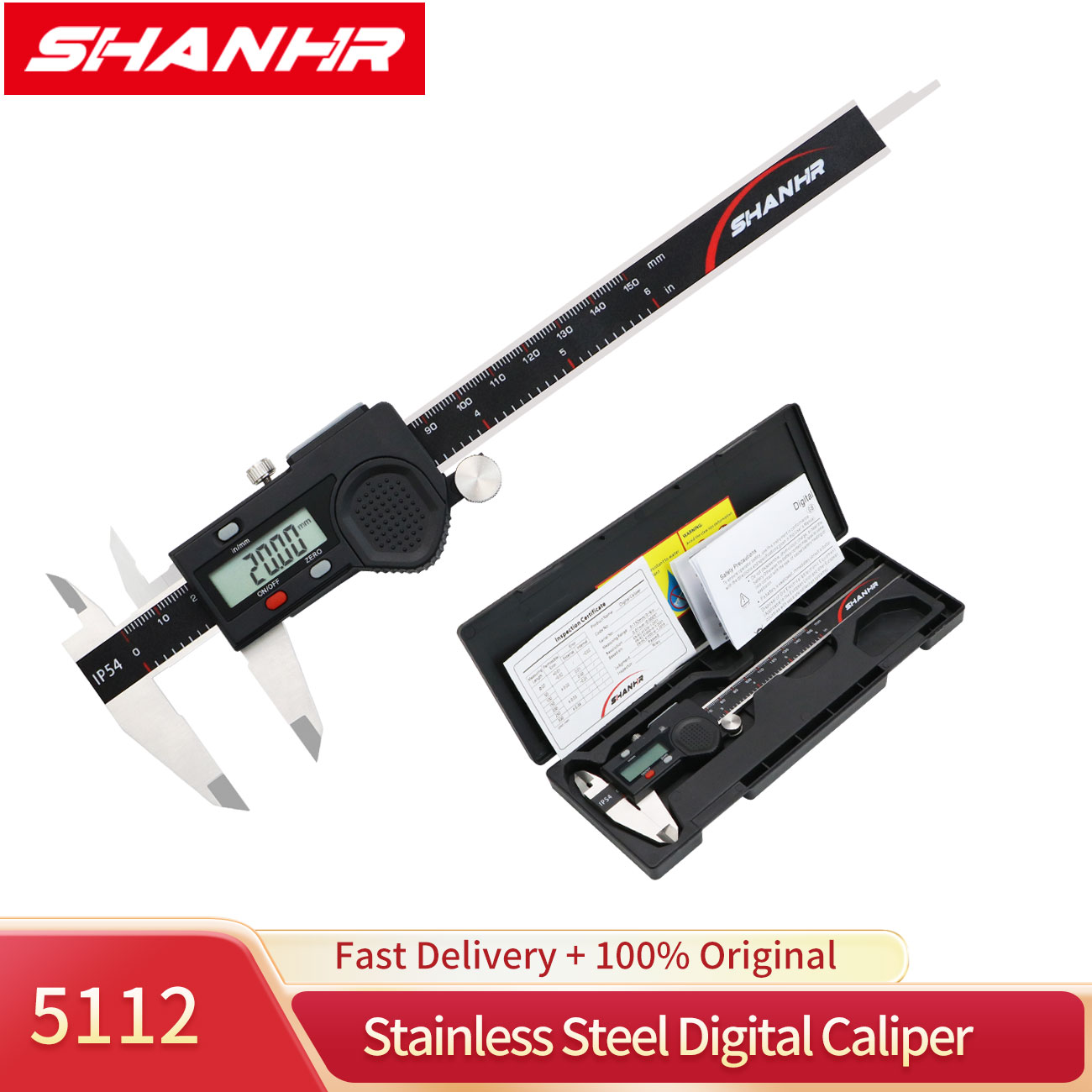 Digital Caliper 150Mm Stainless Steel - فرجار رقمي إلكتروني من SHANHR بطول