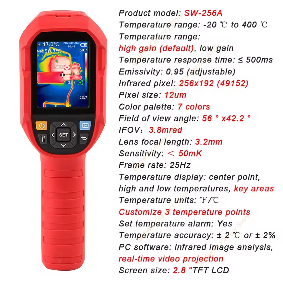 SNDWAY SW-8120S SW-256A كاميرا - مراجعة Thermal Imaging Camera Pcb Repair وسعره