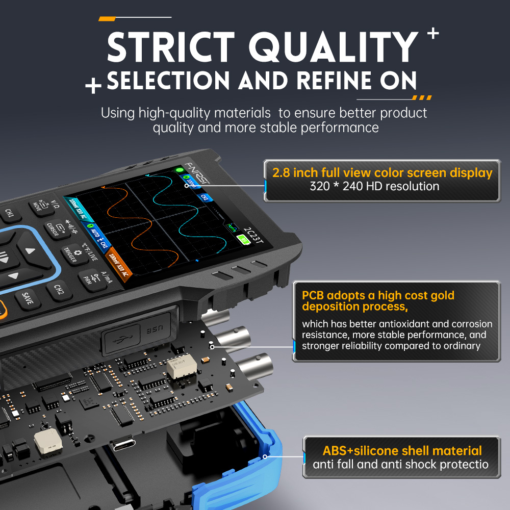 FNIRSI 2C23T يده ملتقط الذبذبا - مراجعة Fnirsi Digital Oscilloscope Handheld وسعره