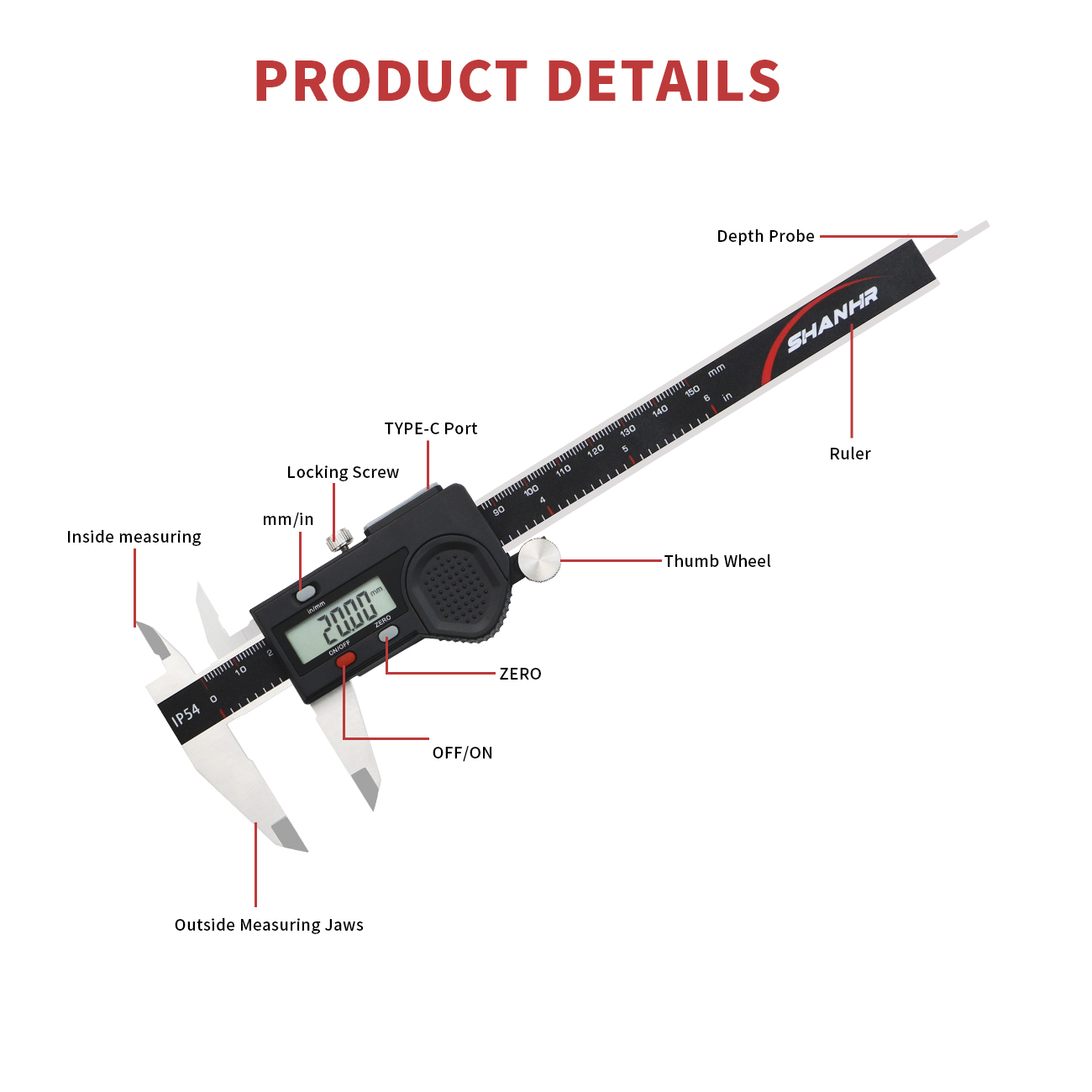 فرجار رقمي إلكتروني من SHANHR  - مراجعة Digital Caliper 150Mm Stainless Steel وسعره