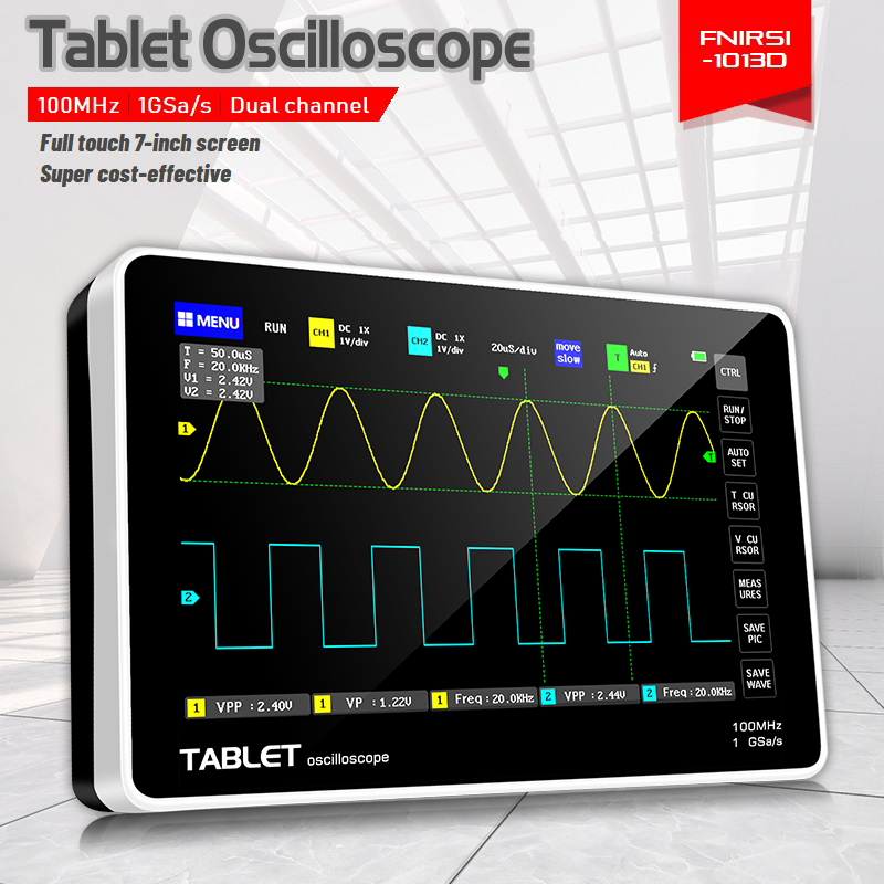 جهاز قياس الذبذبات المحمول FNI - مراجعة Fnirsi Digital Oscilloscope Handheld وسعره