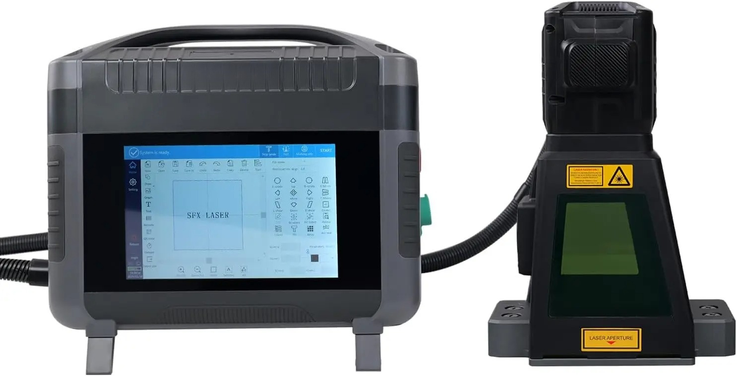 ماكينة نقش بالليزر 30 واط، آلة - مراجعة Fiber Laser Marking Machine 30W وسعره