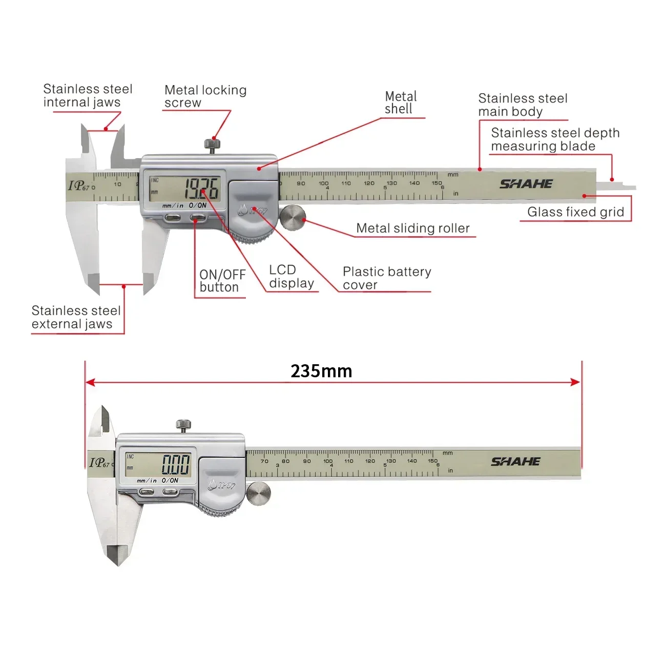 150 مللي متر IP67 مقاوم للماء  - مراجعة Digital Caliper 150Mm Stainless Steel وسعره